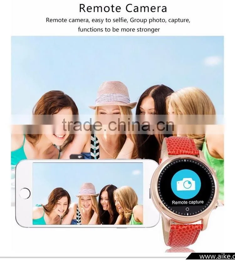 2016 Newest Bluetooth 4.0 IOS&Android Round Smart Watch with SOS call/G-sensor for apple iphone 6plus/6 samsung S6 edge/S5