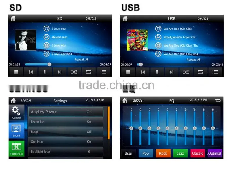 cheap and universal used car gps dvd player "car dvd player with bluetooth usb sd radio "