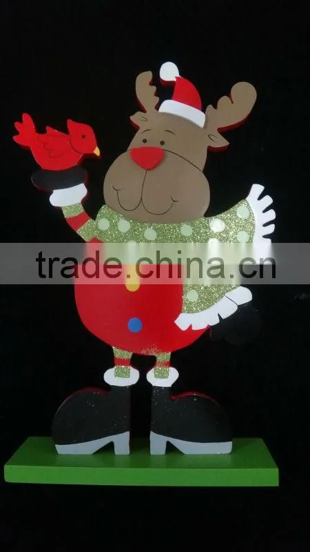 2014 wooden christmas santa standing decoration