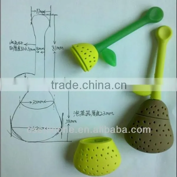 silicone tea strainer approved by FDA , lemon shape silicone tea strainer