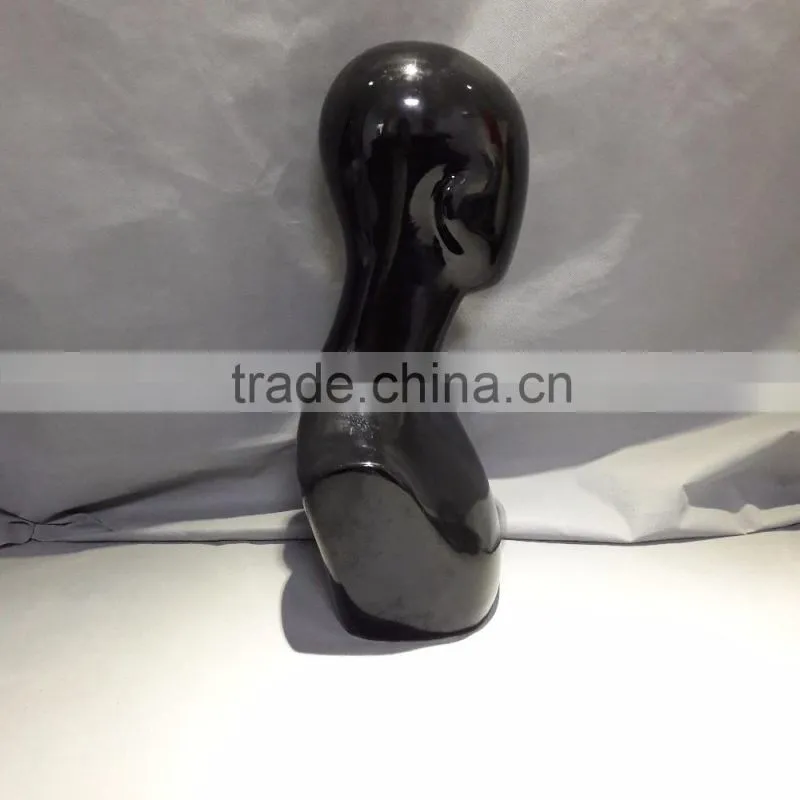 Fiberglass display head black head with shoulder hang scarves and shawls to display