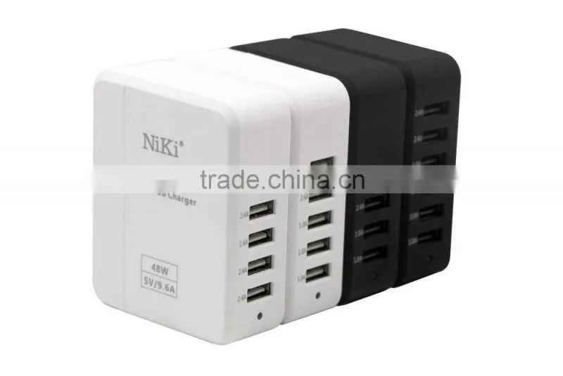 Travel 4 Ports 6.8A USB Hub Wall Charger for Tablet,iPad,Mobile Phone