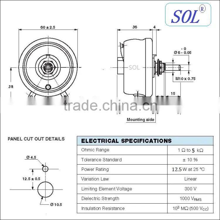SOL-50w -rheostats