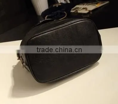 European style fashion backpack cool lady black backpack high quality PU backpack