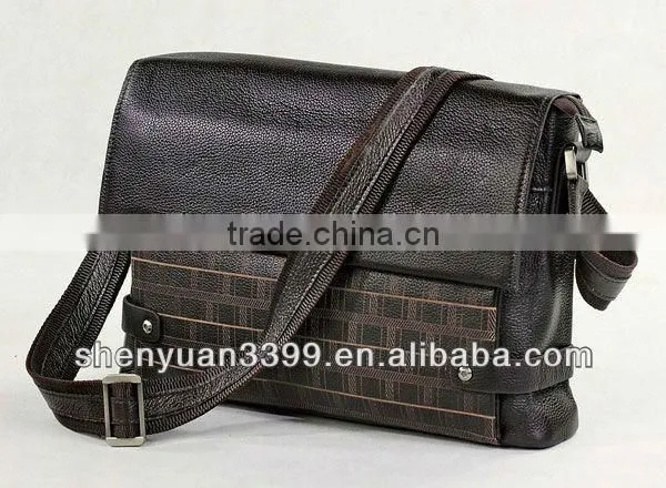 2016 new design briefcase retro style shoulder bag men's genuine leather bag