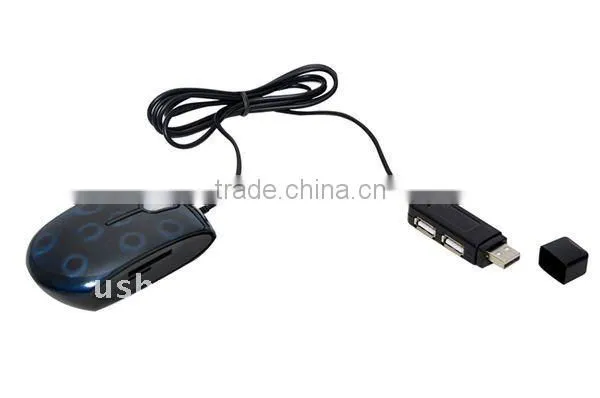 all in one usb pc Multi Functional Mouse mouse (with 2 port hub and card reader)