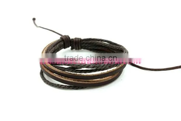 Wholesale new design Cotton cord Bracelet leather bracelet