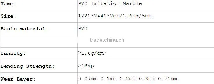 2015 shanghai congxiang PVC marble pvc imitation marble