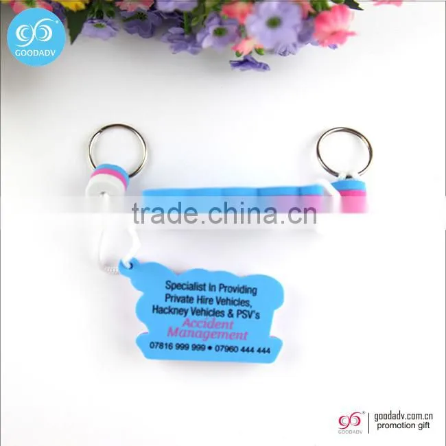 Guangzhou keychain manufacturers low price custom logo eva foam plastic key holders