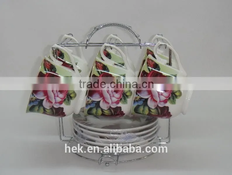 hot selling elegant colored cup and saucer