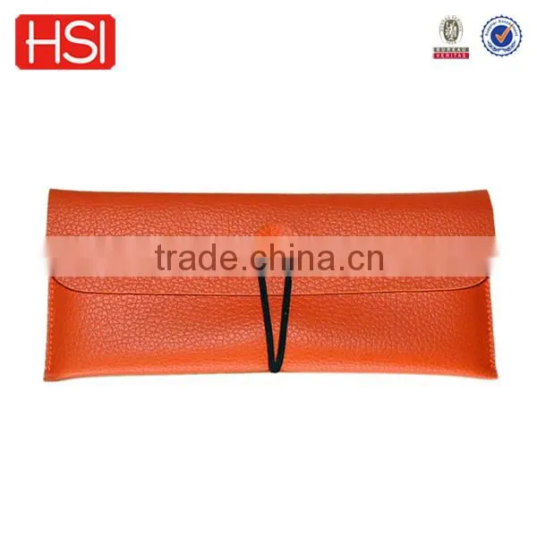 BSCI audited wholesale pu pencil case with elastic band