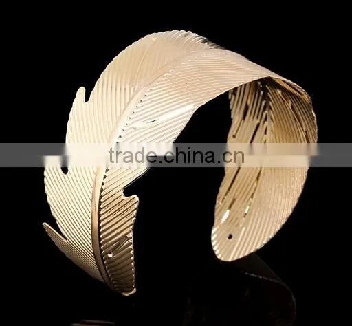 Vintage Open Bangle Chain Link Ring Antique Silver Carved Leaf Flower Bracelet