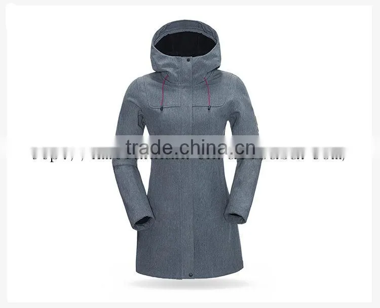 Fashion windproof warm keeper jackets outdoor long softshell jackets winter jacket women