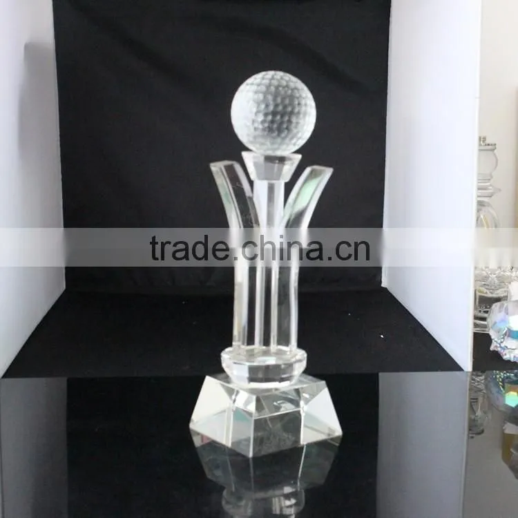 high quality crystal cup trophy with ball