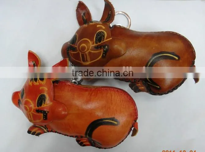 Wholesale Animal Shaped Leather Coin Purse Cow Face Genuine Leather Coin Purse