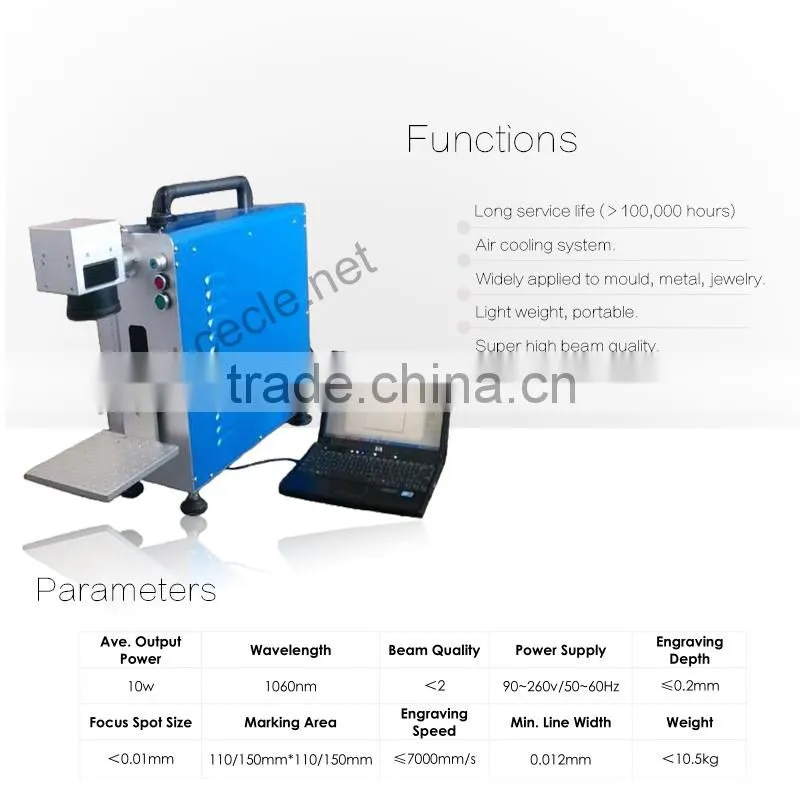 Popular jewelry fiber laser marking machine with brass holder