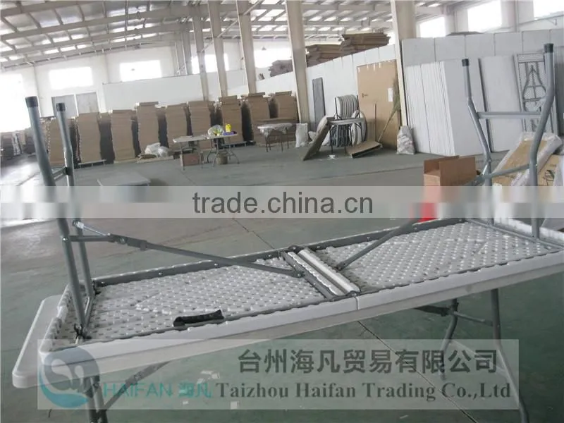 high quality plastic folding 8 seater dining table/hot sell price of plastic dining table for restaurant