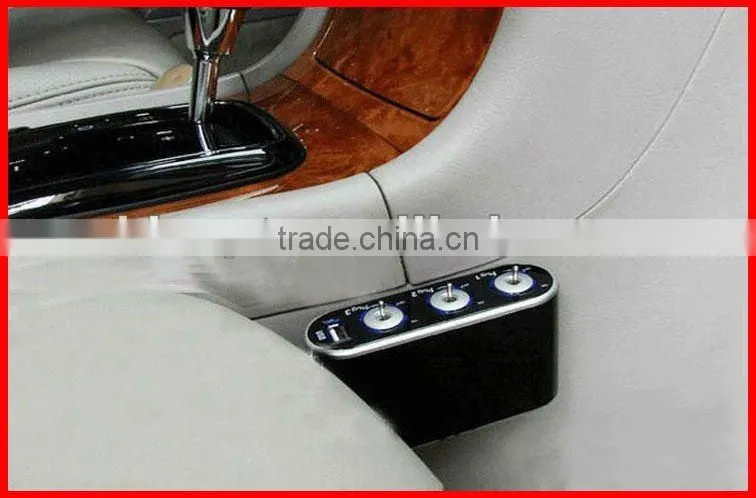 3-Way Car Cigarette Lighter Socket Splitter with Switch&USB