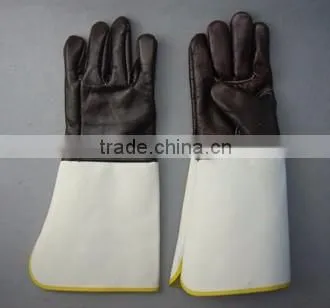 Dark Color Furniture Leather Welding Glove with Trumpet Cuff