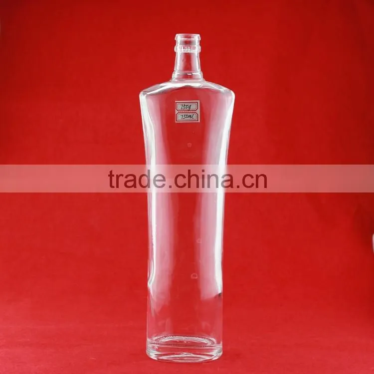 Bulk wholesale frosted alcohol bottles liquor 700ml bottle crok lovely shape bottles