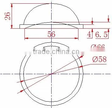 90 degree 66mm FLood light High bay light optical glass lens