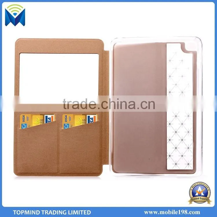 Diamond-shaped Style Flip Wallet Leather Case for iPad Mini 4 with Window View