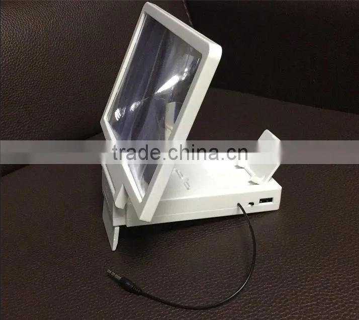 New product Large mobile phone 3D screen magnifier with 4000~6000mah power bank