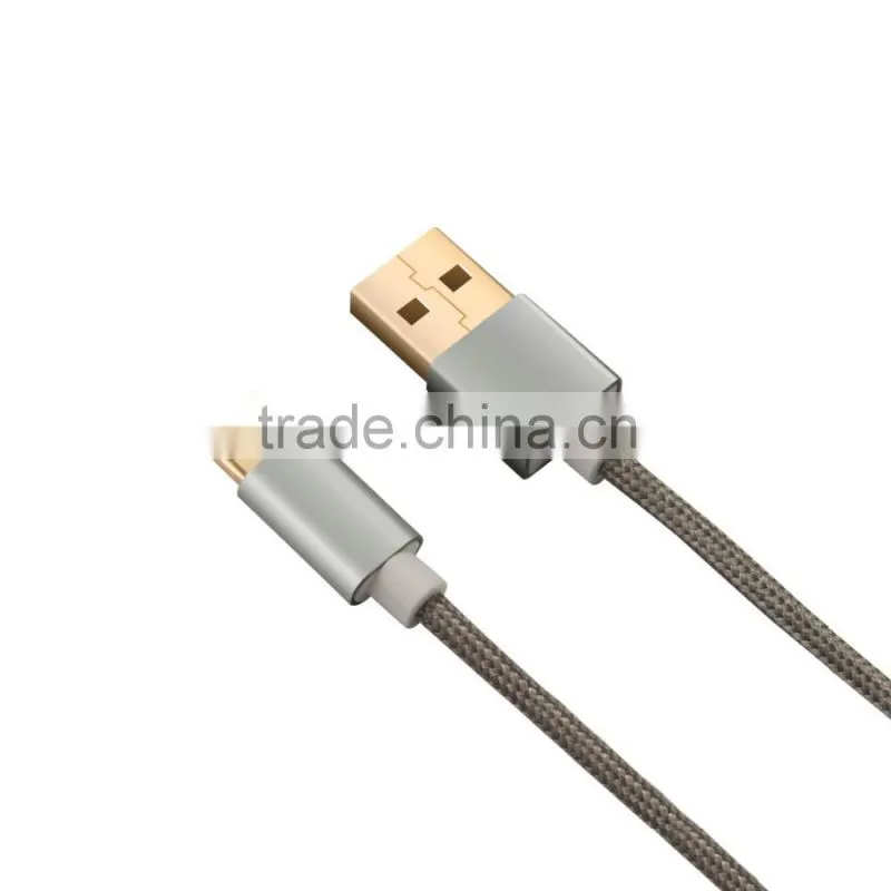 Gray Silver Nylon Braided 3.3ft USB 3.0 to type c for Macbook