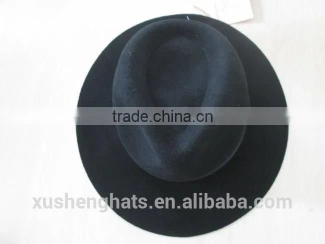 fashion black wwaterprof 100% wool felt homburg hat