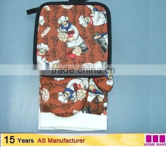 softtextile home textiles silk screen pigment print kitchen set kitchen textiles china supplier
