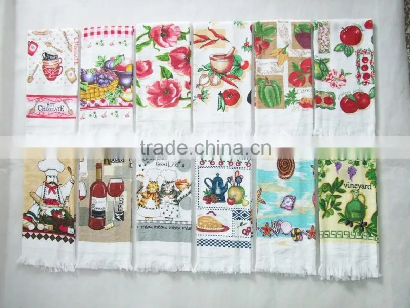 silk screen pigment custom kitchen towel cotton tea towel softtextile home textiles