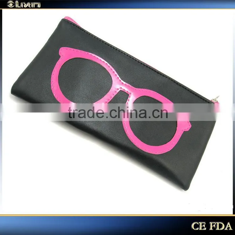 2015 hot selling leather zipper glasses pouch,eyeglasses pouch