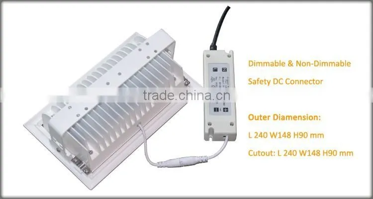 Ceiling Recessed Pandent Mounted 45w 4000LM Rectangular Rotating LED Downlight for Shops with CREE COB Meanwell Driver