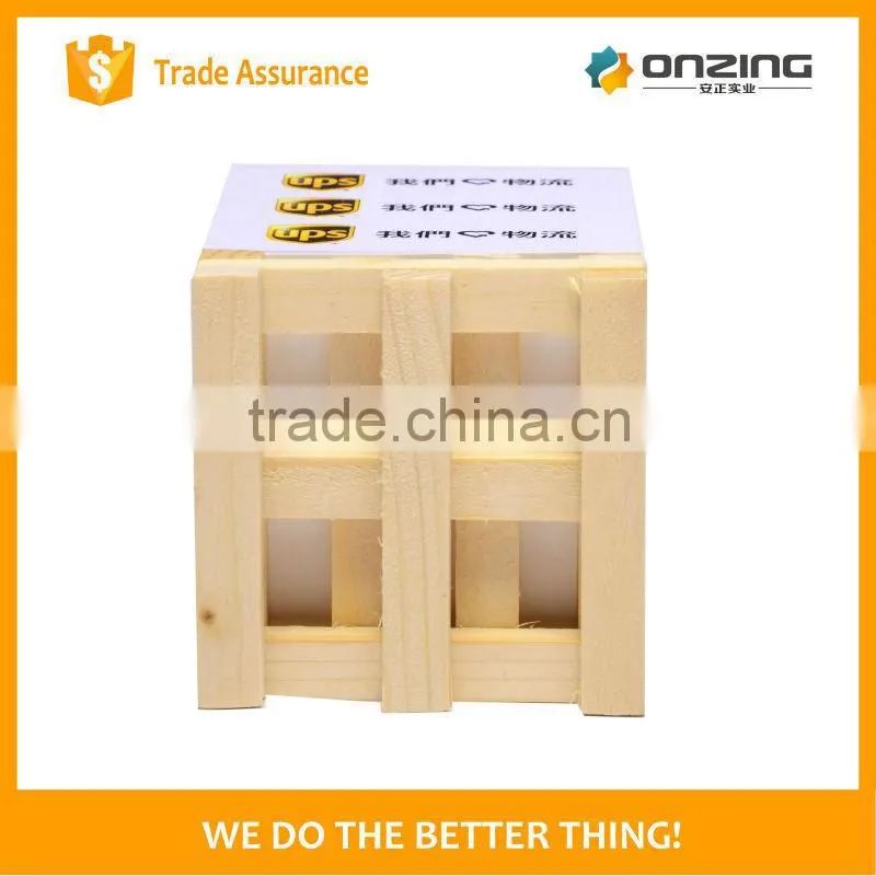 Custom 4 sides printed cubic paper wooden pallet notepad