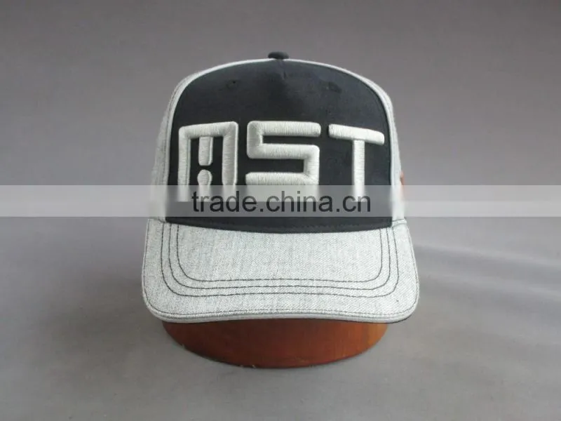 5 panel baseball cap with 3D embroidery