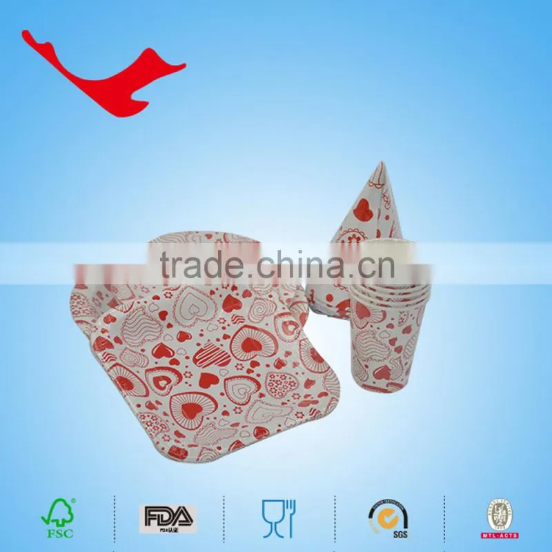 wedding decorations disposable tableware of printed paper plate