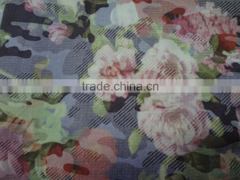 2016 fashion spring short girls jacket with cotton flower printing demin fabric