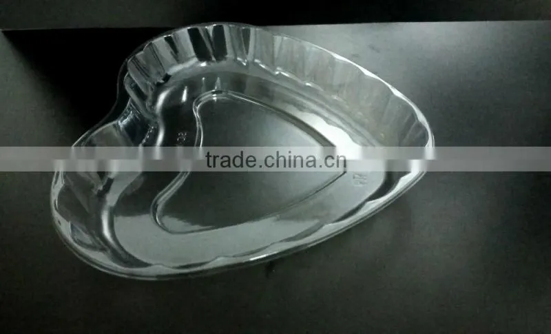 High quality plastic fruit plate heart type snack container