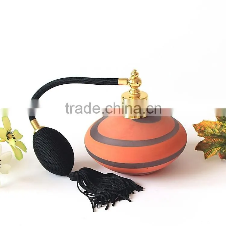 OUBOAO Wholesale High-end Fashion Orange Gasbag Spray Pump Glass Perfume Bottle