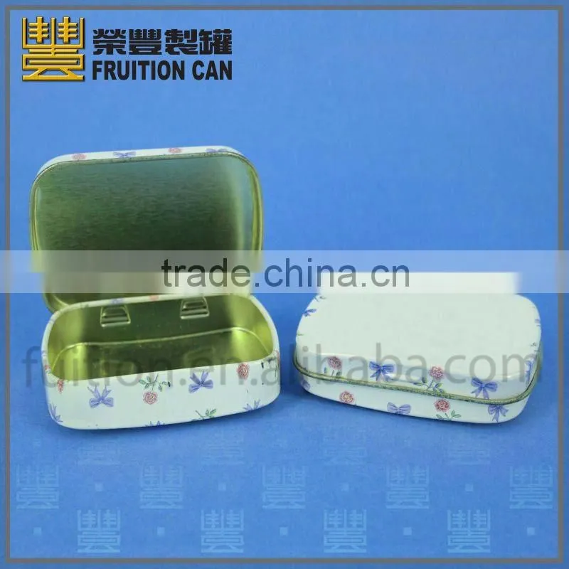 Rectangular mint candy tin box decorative pill case travel pill case