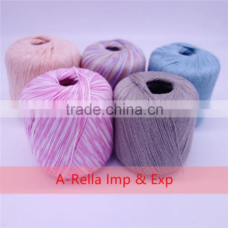 50%cotton +50% acrylic yarn blend yarn dyed 50g/ball knitting yarnyarn for knitting by hand