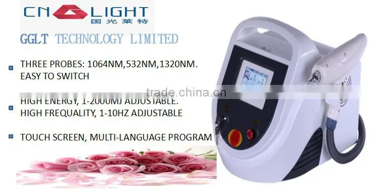 Portable alexandrite pigments removal ND YAG LASER remove tattoo machine