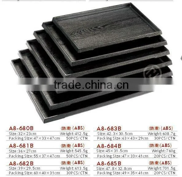 Japanese Style Plastic rectangular Anti-slip Tray