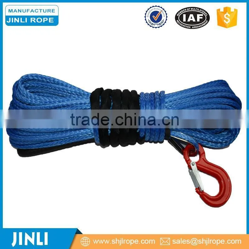 Jinli uhmwpe synthetic rope replaced wire winch rope 12000lbs winch use in off-road winch atv winch,warn winch