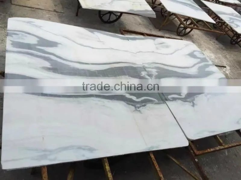 panda white marble polished wall tiles