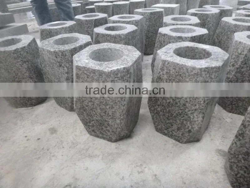 G623 Grey Sardo Granite Vase For Gravestone