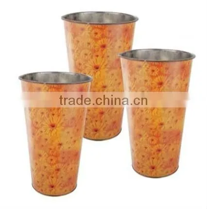 FB0001 flower galvanized metal bucket with handle Pot Planter