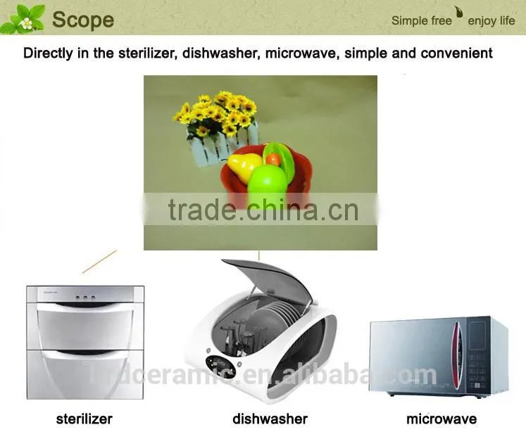New style the red flower shape ceramic salad bowl