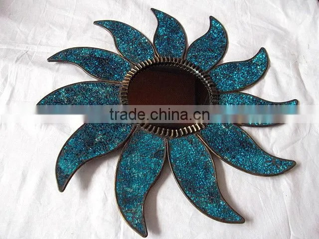 Handcrafted Stained Glass Mosaic Tile Mirror for Wall Decotative Arts and Crafts