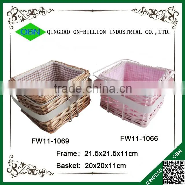 High quality square wicker basket decorative wire bread basket